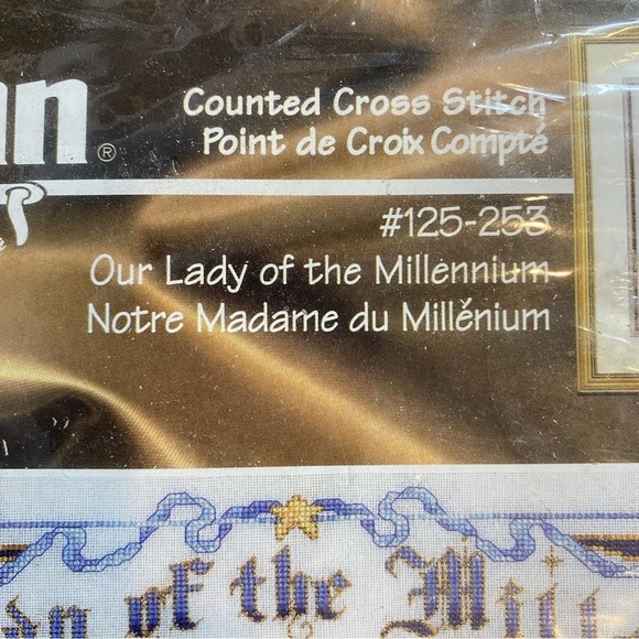 New Sealed VINTAGE 1999 Janlynn Our Lady Of The Millennium Cross Stitch Kit - Picture 3 of 6